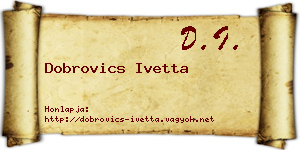 Dobrovics Ivetta névjegykártya